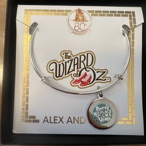 NWT Wizard of Oz There's No Place Like Home Rainbow Charm Bangle in Shiny Silver